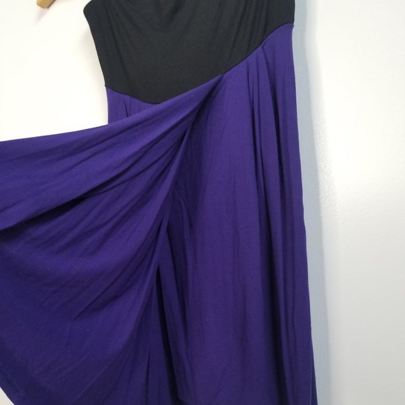 Strapless Black and Purple Mini Dress or Tunic - Picture 2 of 4